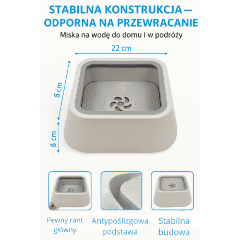 Miska na wodę dla psów z funkcją anty-rozlania